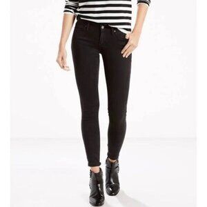 LEVI'S 711 Skinny Black Jeans Mid Rise Waterless Sz 25